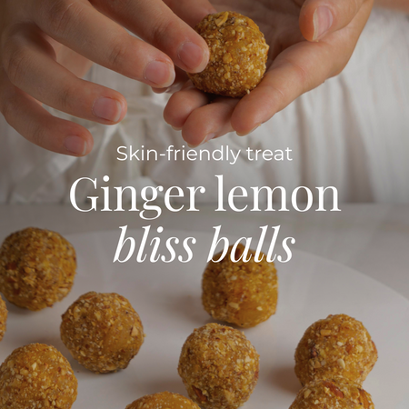 Skin friendly treat: ginger lemon bliss balls